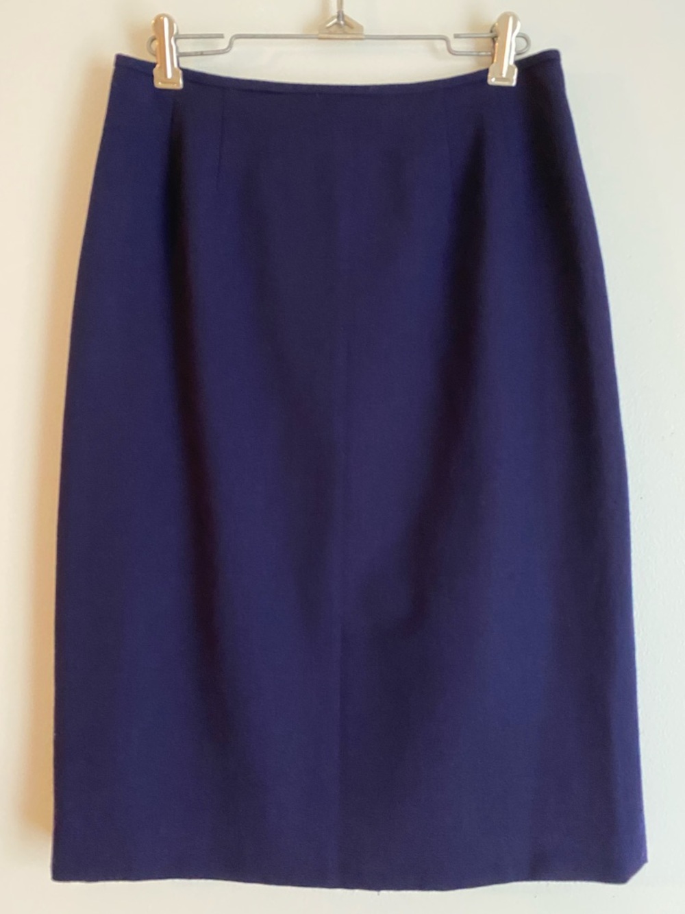 Kasper & Company ASL Navy Blue Wool Slim Fit Pencil Skirt Vintage